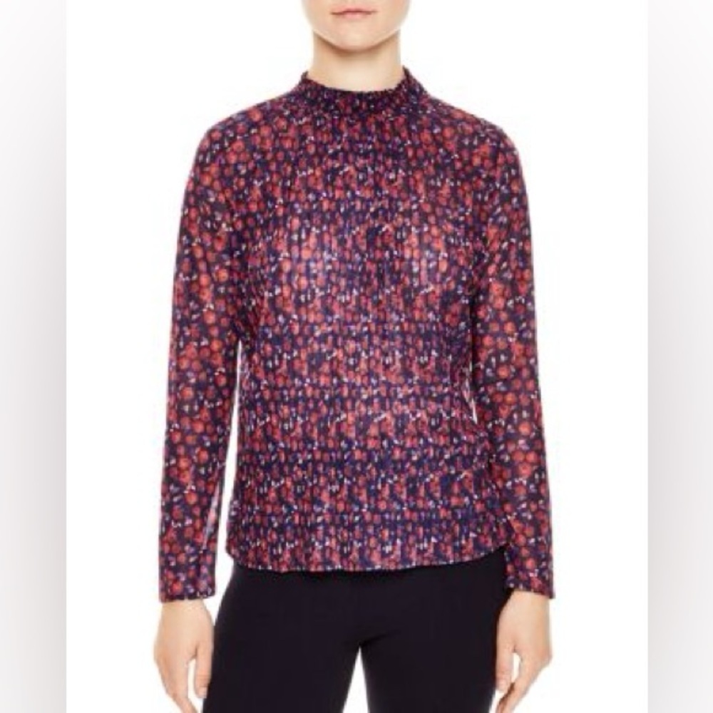SANDRO Floral Long Sleeve Top size 0